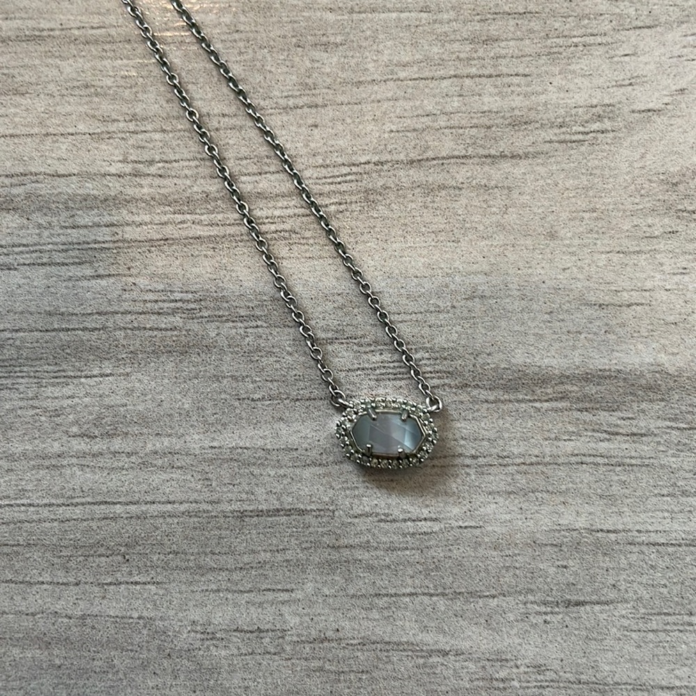 Small grey stone necklace